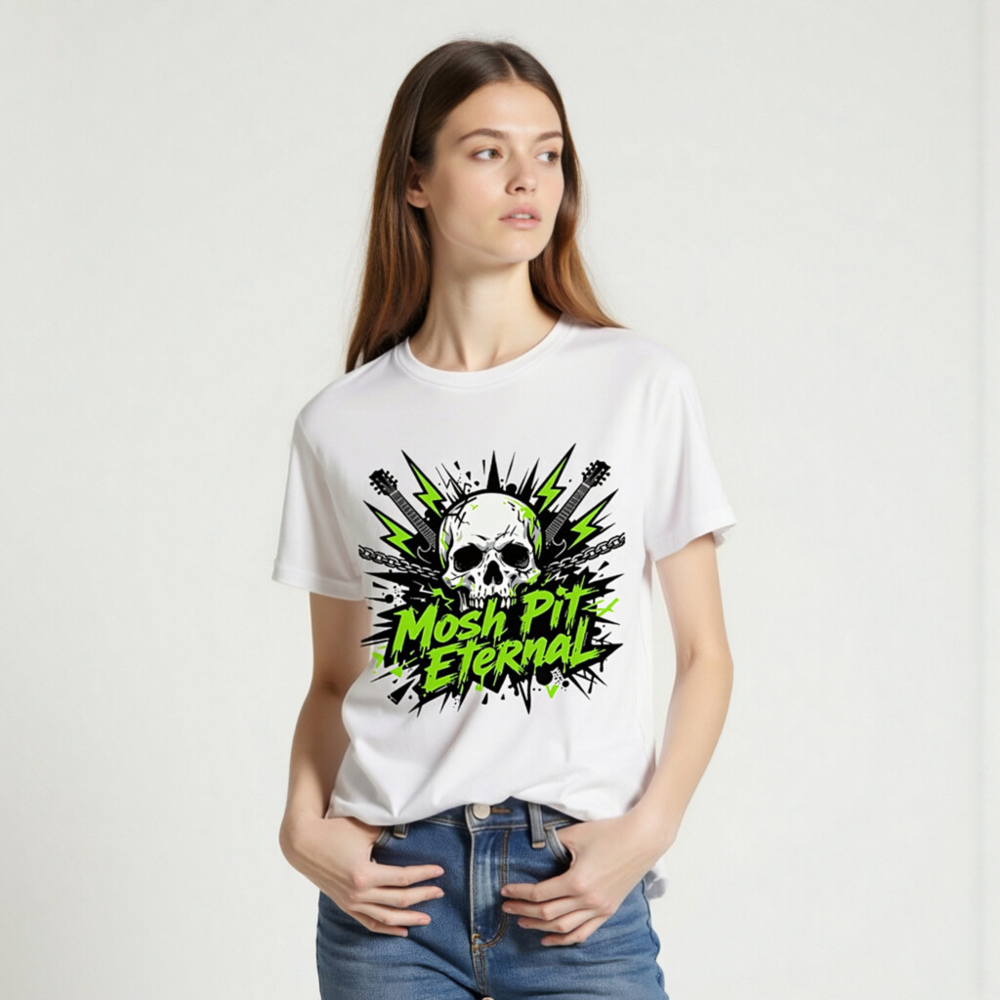Mosh Pit Eternal Skull T-Shirt | Unisex Organic Cotton Tee - Image 2