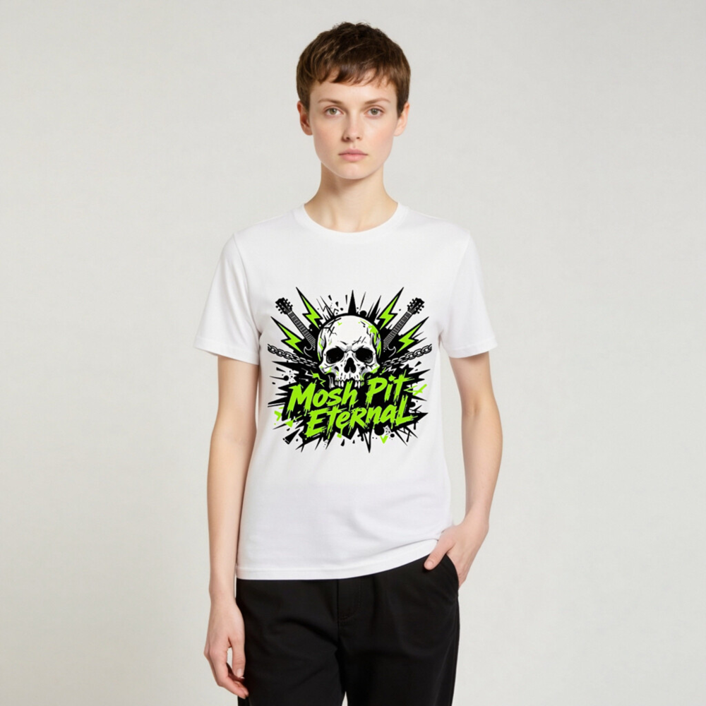 Mosh Pit Eternal Skull T-Shirt | Unisex Organic Cotton Tee - Image 4