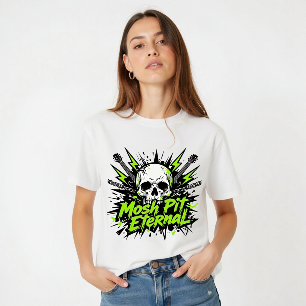 Mosh Pit Eternal Skull T-Shirt | Unisex Organic Cotton Tee - Image 5