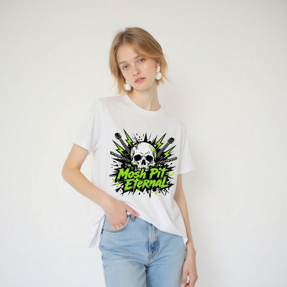Mosh Pit Eternal Skull T-Shirt | Unisex Organic Cotton Tee - Image 6