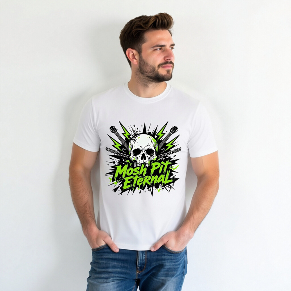 Mosh Pit Eternal Skull T-Shirt | Unisex Organic Cotton Tee - Image 7