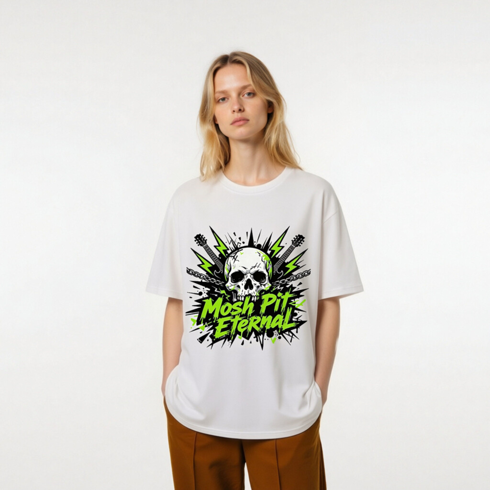 Mosh Pit Eternal Skull T-Shirt | Unisex Organic Cotton Tee - Image 9