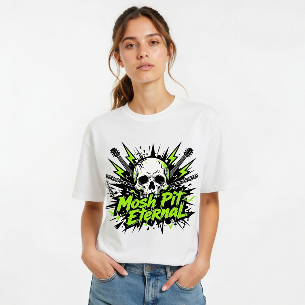 Mosh Pit Eternal Skull T-Shirt | Unisex Organic Cotton Tee - Image 11