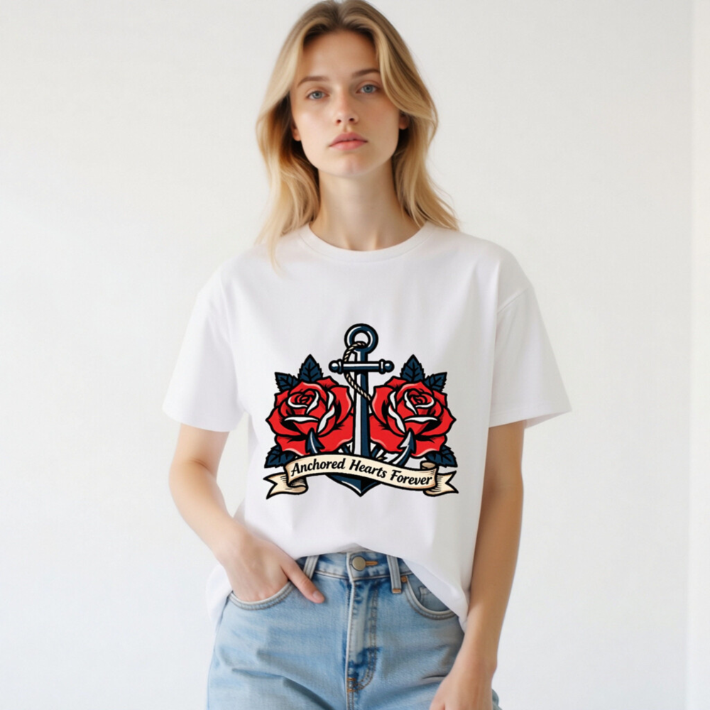 Anchored Hearts Forever T-Shirt | Unisex Organic Cotton Tee - Image 3
