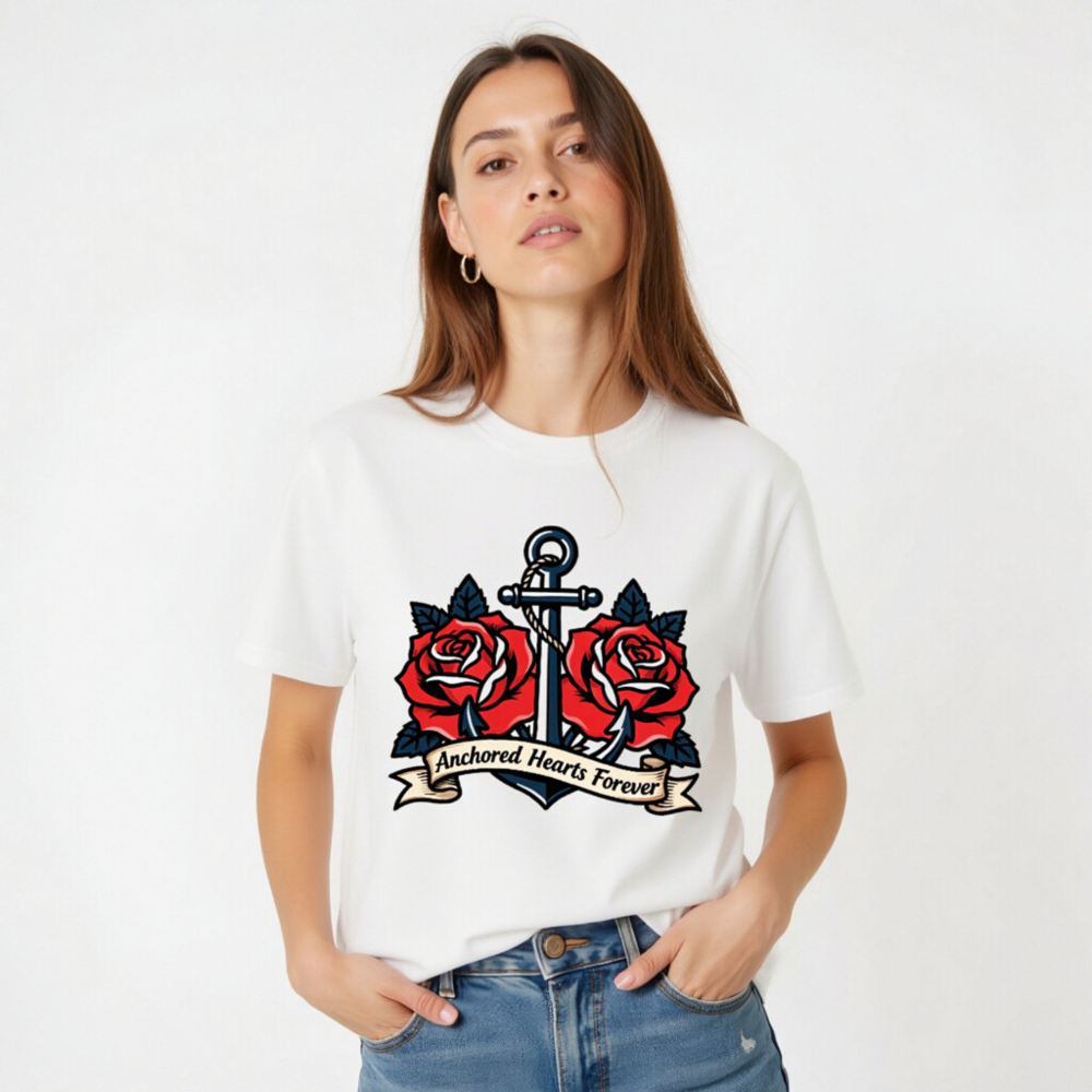 Anchored Hearts Forever T-Shirt | Unisex Organic Cotton Tee - Image 5