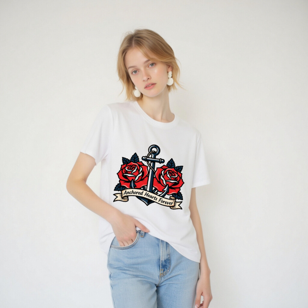 Anchored Hearts Forever T-Shirt | Unisex Organic Cotton Tee - Image 6