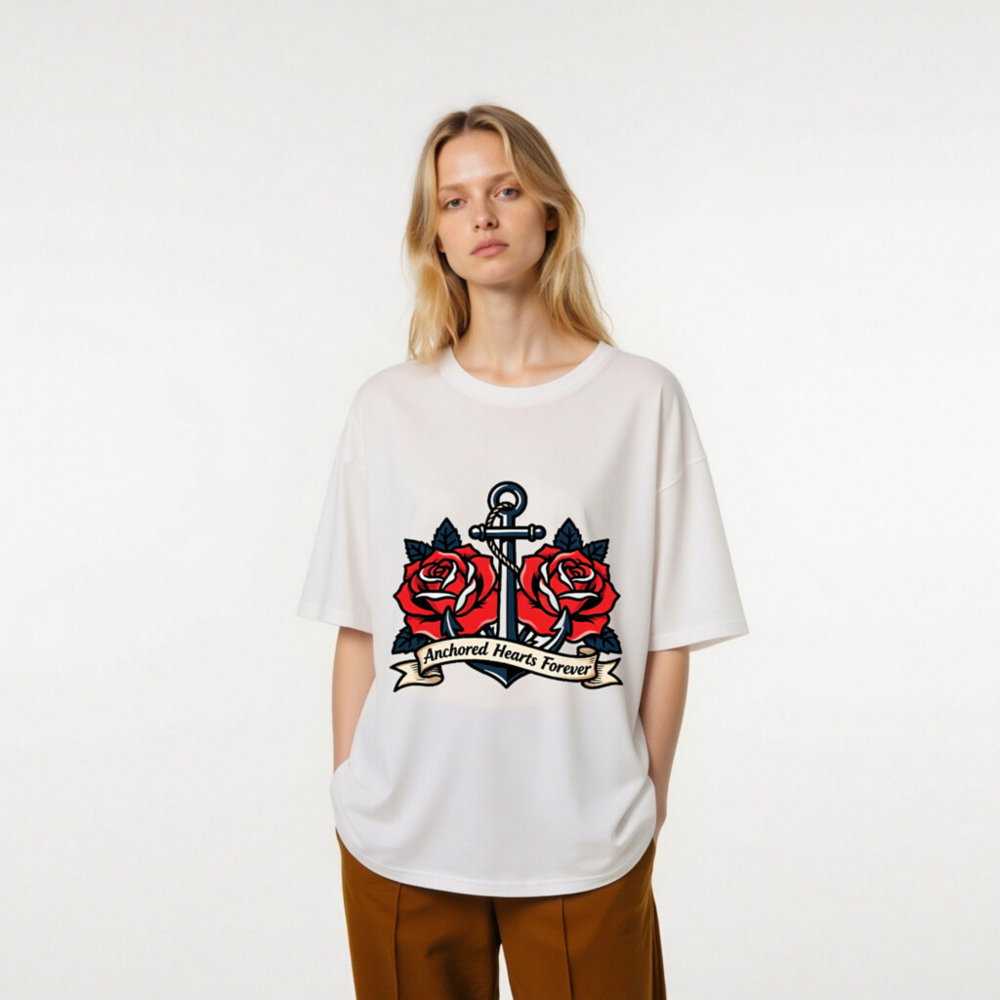 Anchored Hearts Forever T-Shirt | Unisex Organic Cotton Tee - Image 9