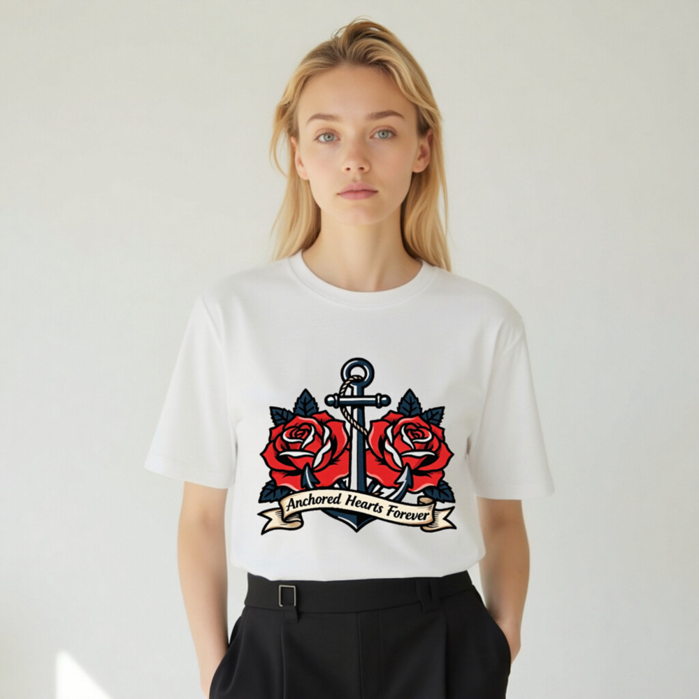 Anchored Hearts Forever T-Shirt | Unisex Organic Cotton Tee - Image 10