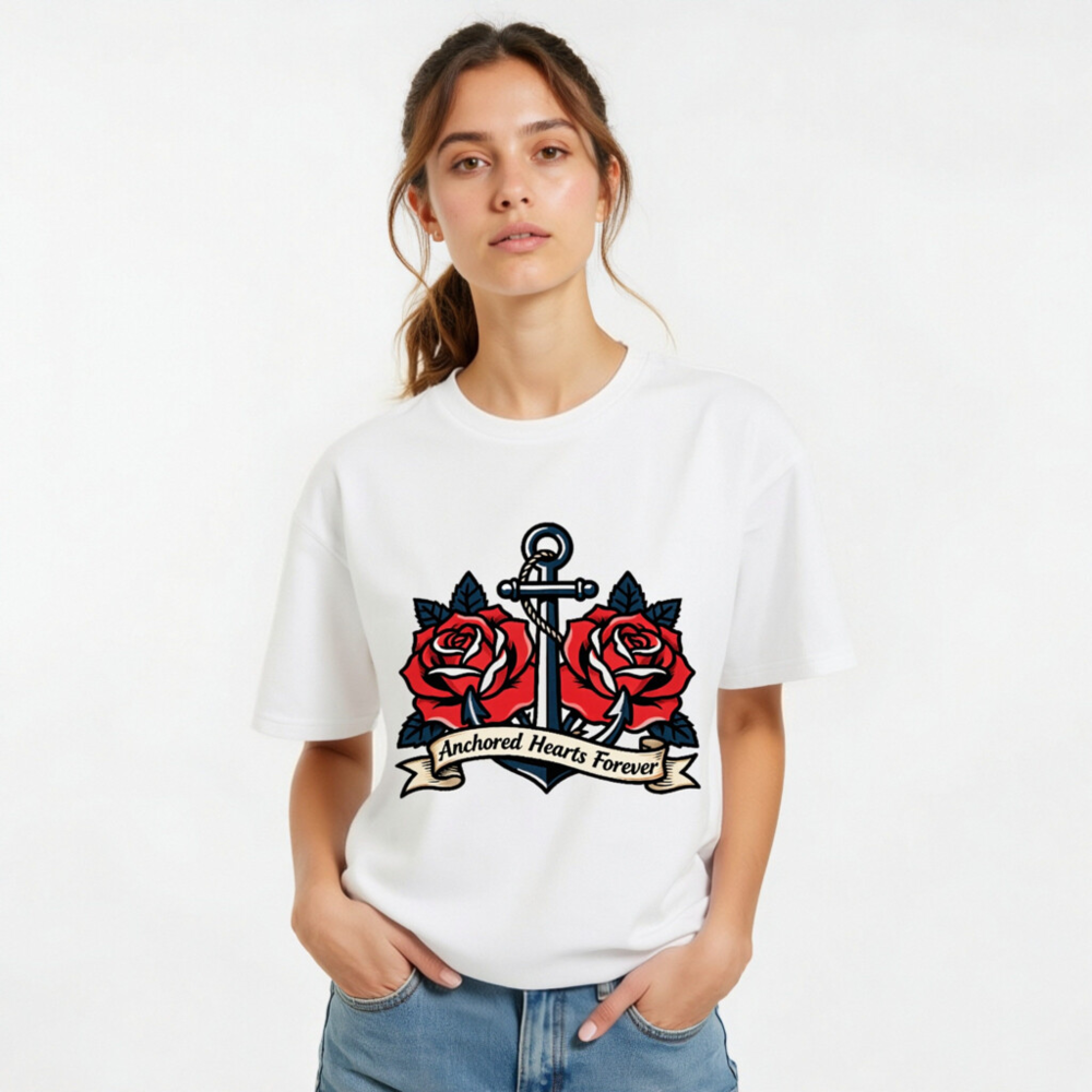 Anchored Hearts Forever T-Shirt | Unisex Organic Cotton Tee - Image 11