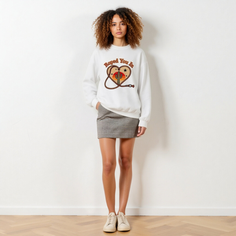 Roped You In Cactus Heart Sweatshirt | Unisex Crew Neck - Image 6