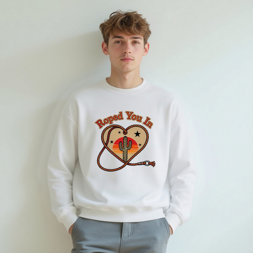 Roped You In Cactus Heart Sweatshirt | Unisex Crew Neck - Image 7