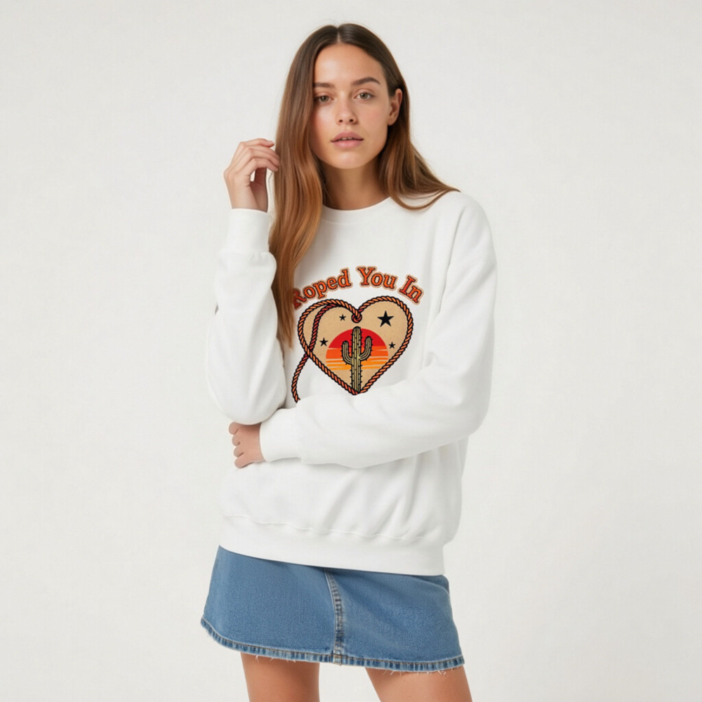 Roped You In Cactus Heart Sweatshirt | Unisex Crew Neck - Image 8