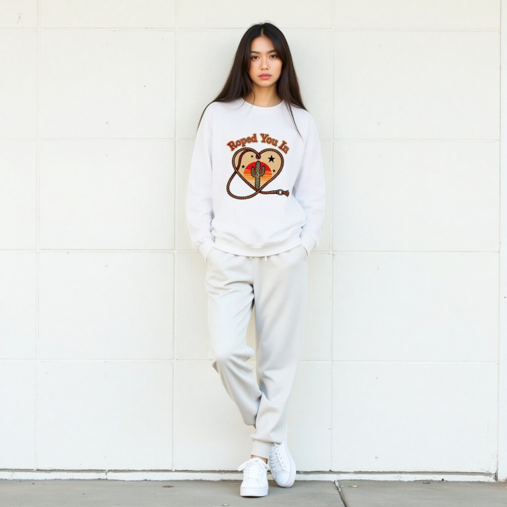 Roped You In Cactus Heart Sweatshirt | Unisex Crew Neck - Image 9