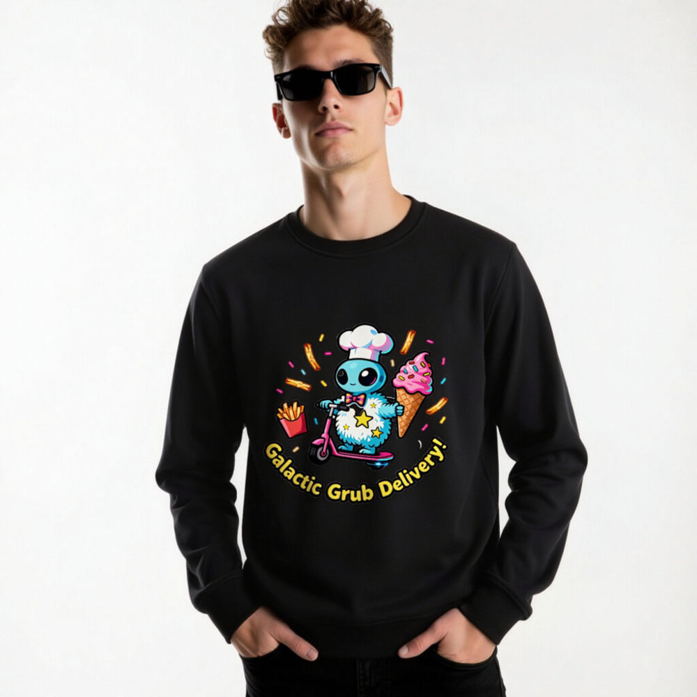 Unisex Organic Sweatshirt | Galactic Grub Delivery! - Eco-Friendly, Soft & Sustainable - Image 6