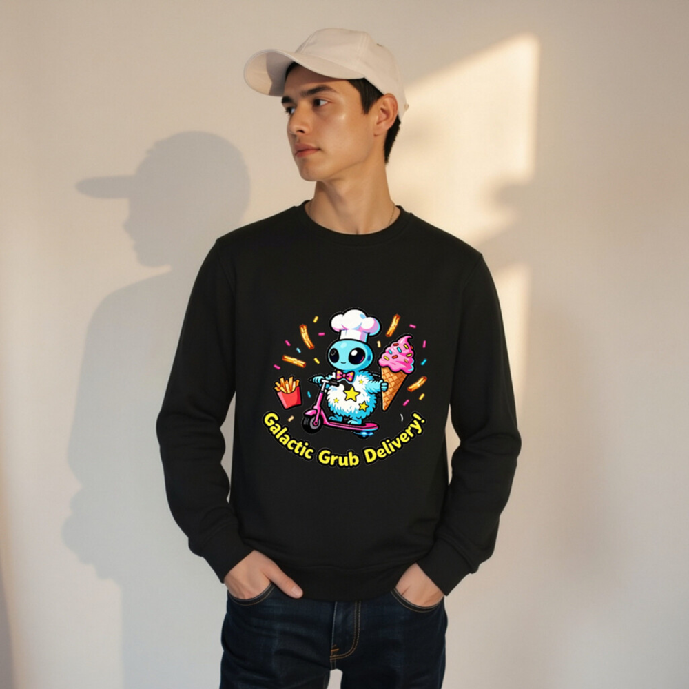 Unisex Organic Sweatshirt | Galactic Grub Delivery! - Eco-Friendly, Soft & Sustainable - Image 8
