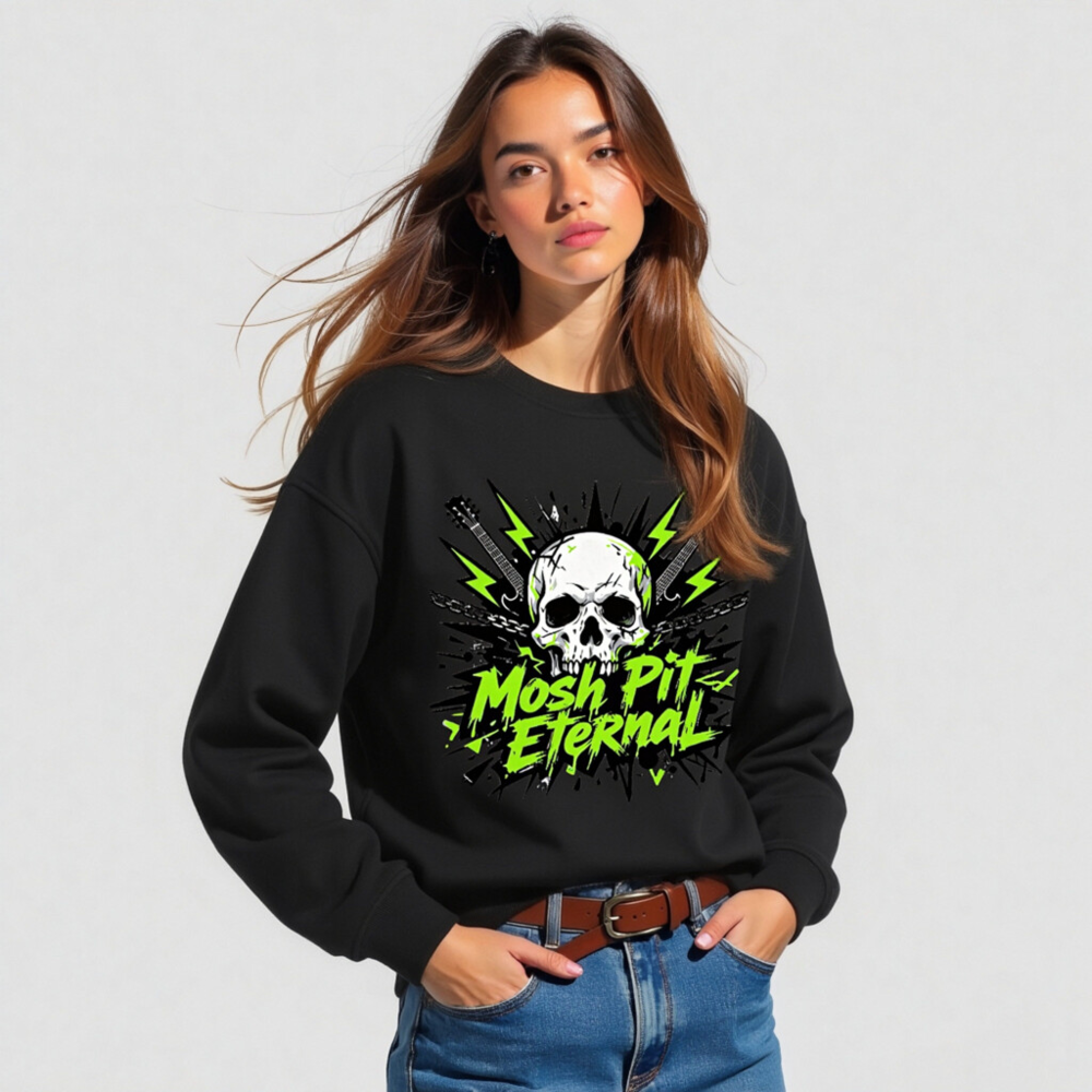Unisex Organic Sweatshirt | Mosh Pit Eternal Skull Graphic - Image 2