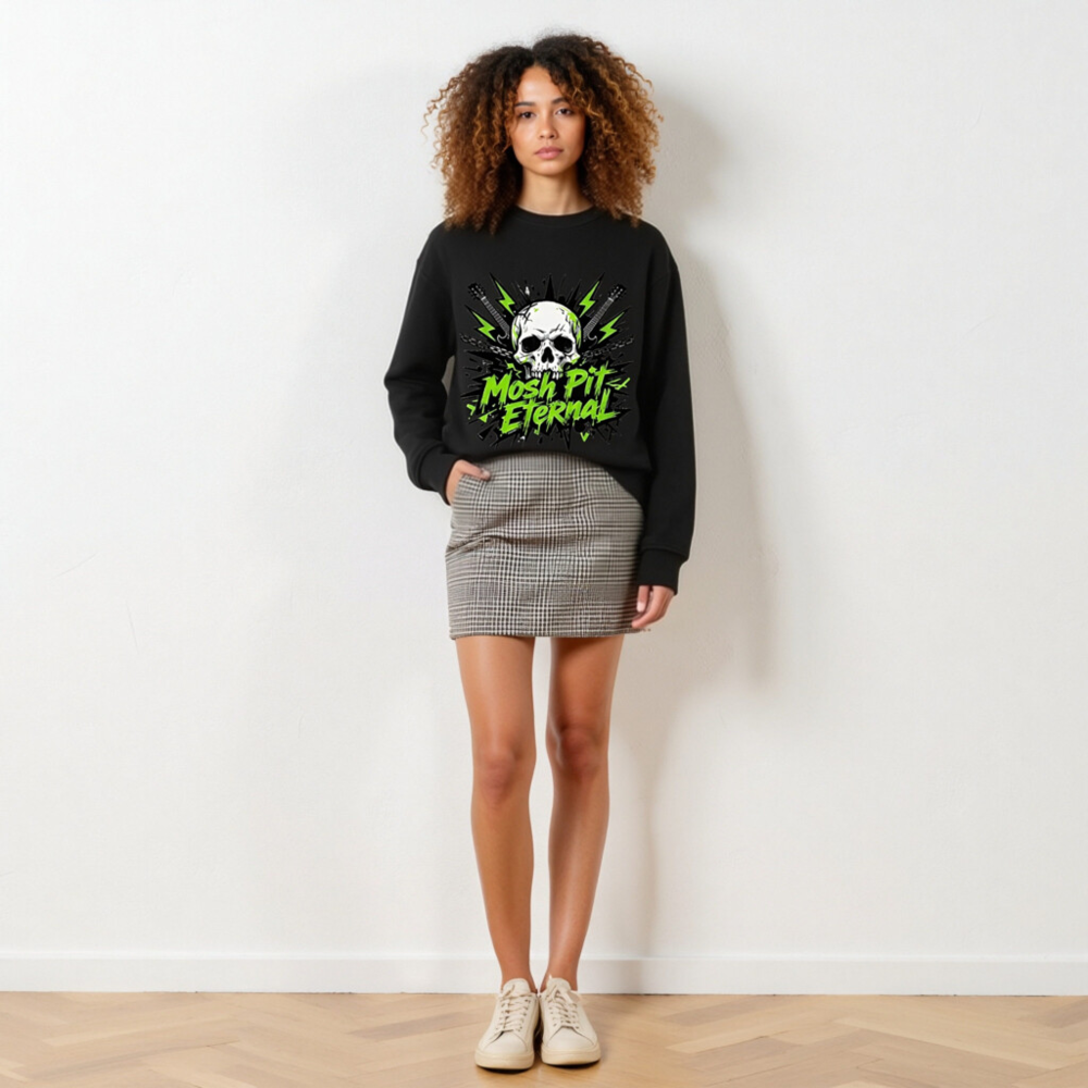 Unisex Organic Sweatshirt | Mosh Pit Eternal Skull Graphic - Image 3