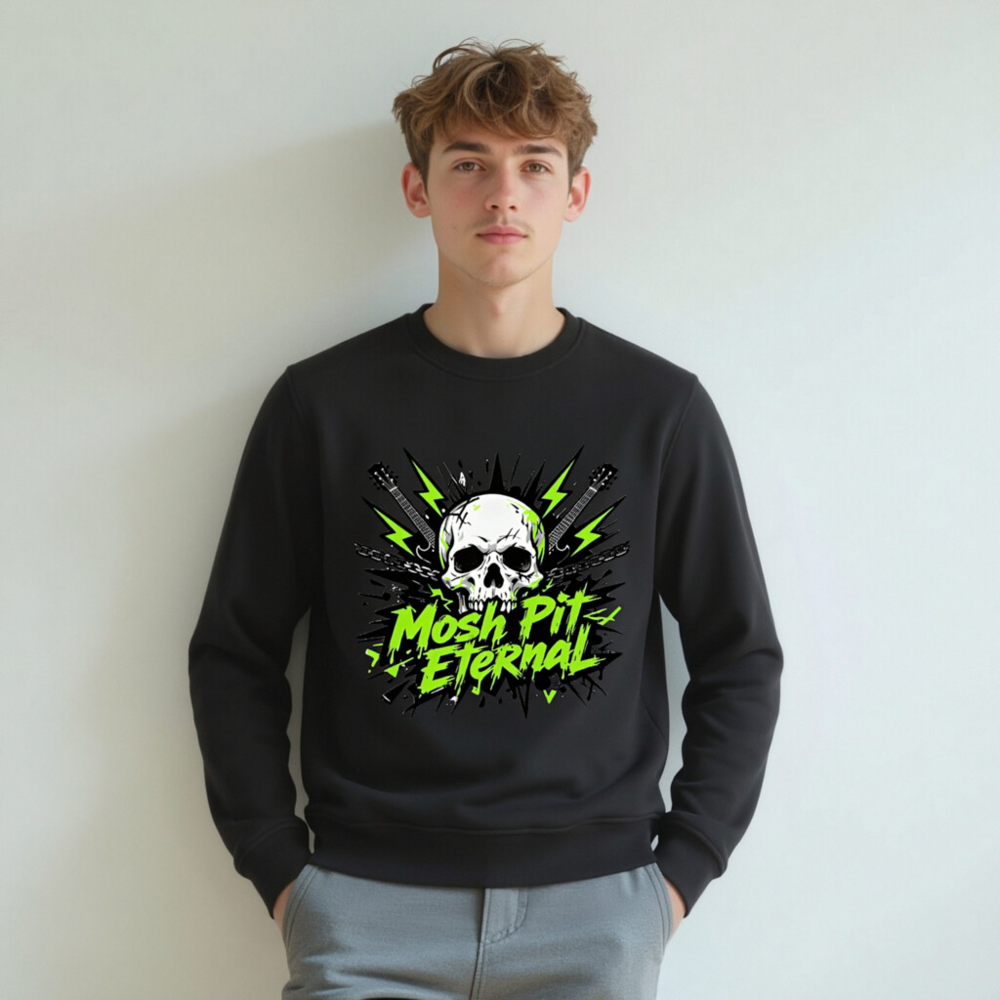 Unisex Organic Sweatshirt | Mosh Pit Eternal Skull Graphic - Image 4
