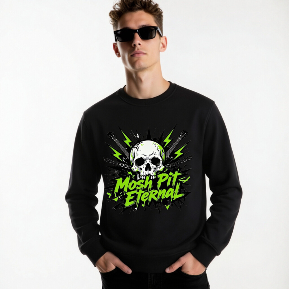 Unisex Organic Sweatshirt | Mosh Pit Eternal Skull Graphic - Image 6