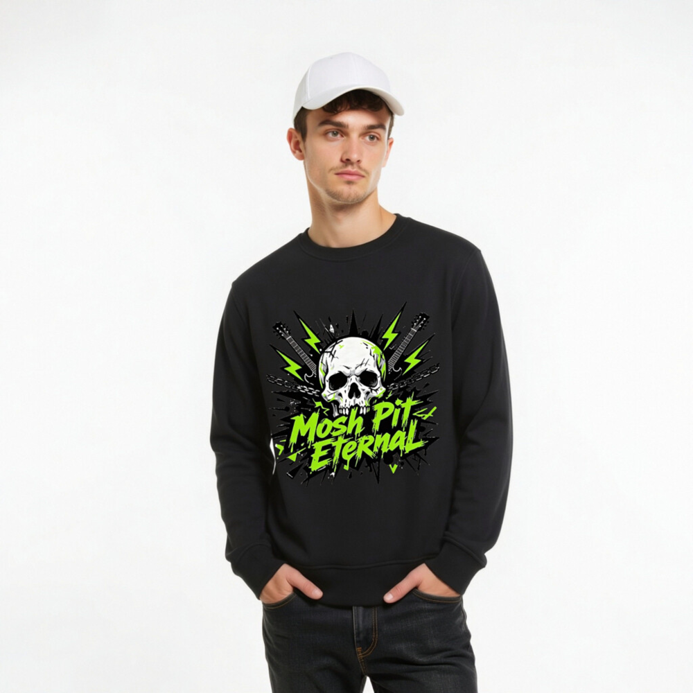 Unisex Organic Sweatshirt | Mosh Pit Eternal Skull Graphic - Image 9
