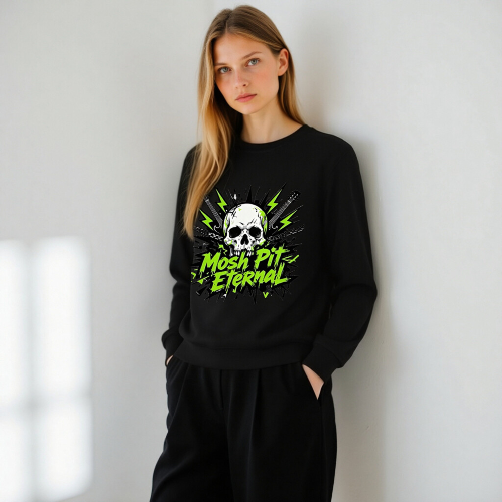 Unisex Organic Sweatshirt | Mosh Pit Eternal Skull Graphic - Image 11