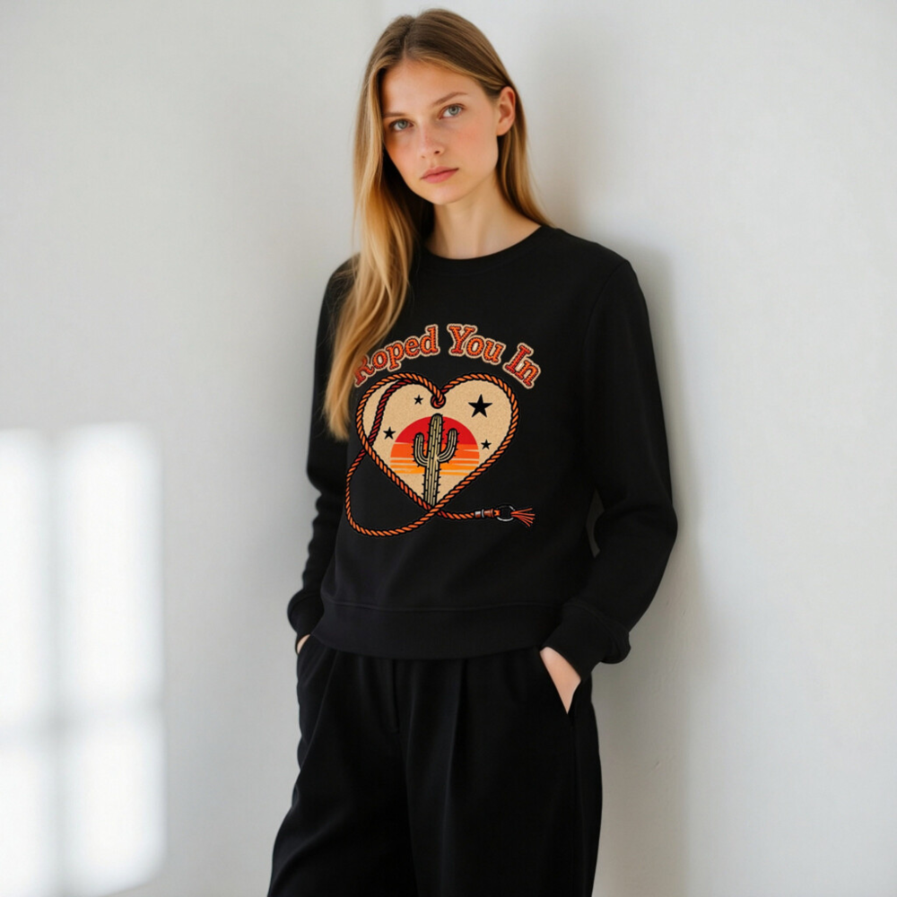 Unisex Organic Sweatshirt | Roped You In Cactus Heart Design - Image 11