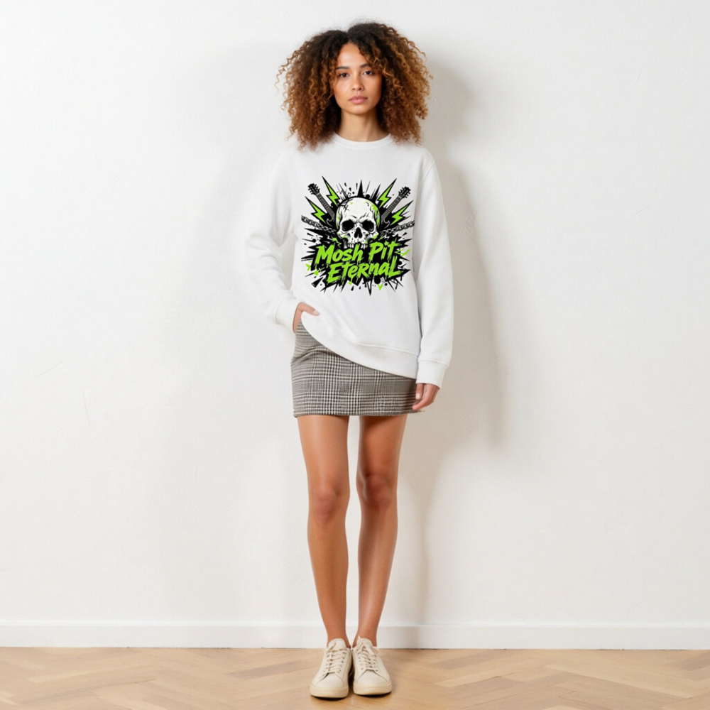 Unisex Organic Sweatshirt | Mosh Pit Eternal Skull Guitar Design - Image 6