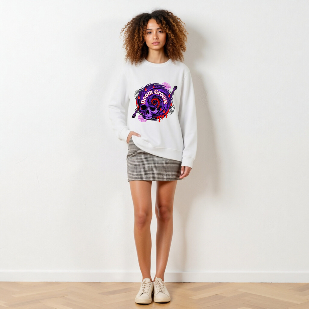 Unisex Organic Sweatshirt | Doom Groove Skull Design - Image 6