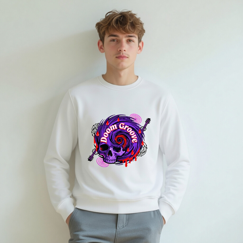 Unisex Organic Sweatshirt | Doom Groove Skull Design - Image 7