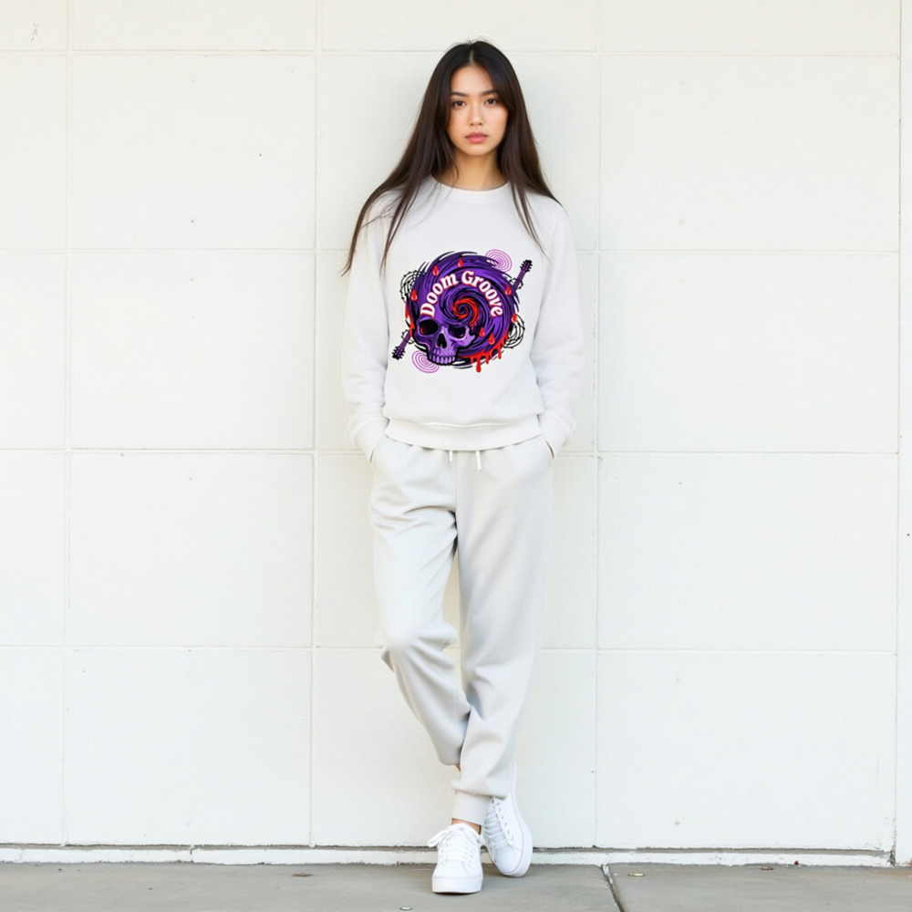 Unisex Organic Sweatshirt | Doom Groove Skull Design - Image 8