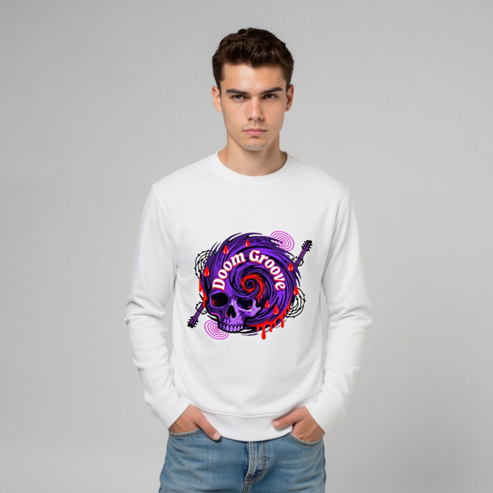 Unisex Organic Sweatshirt | Doom Groove Skull Design - Image 9