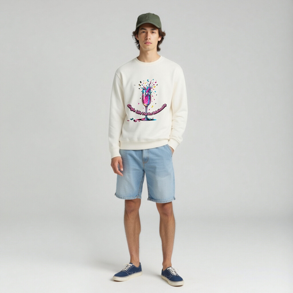 Unisex Organic Sweatshirt | Single Life Than Your Relationship Graphic - Image 3