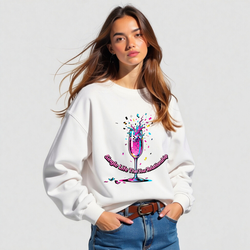 Unisex Organic Sweatshirt | Single Life Than Your Relationship Graphic - Image 5