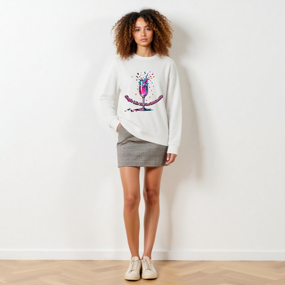 Unisex Organic Sweatshirt | Single Life Than Your Relationship Graphic - Image 6
