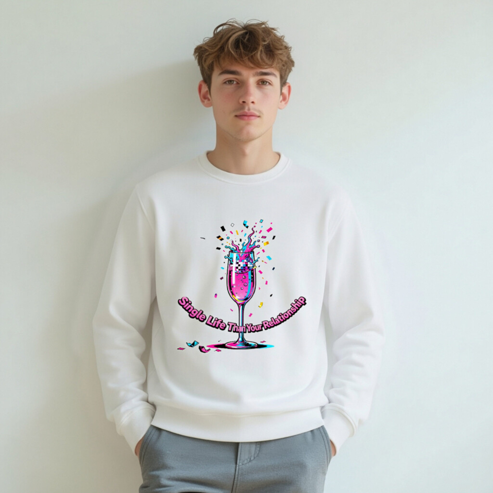 Unisex Organic Sweatshirt | Single Life Than Your Relationship Graphic - Image 7