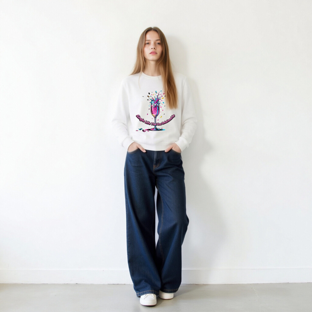 Unisex Organic Sweatshirt | Single Life Than Your Relationship Graphic - Image 10