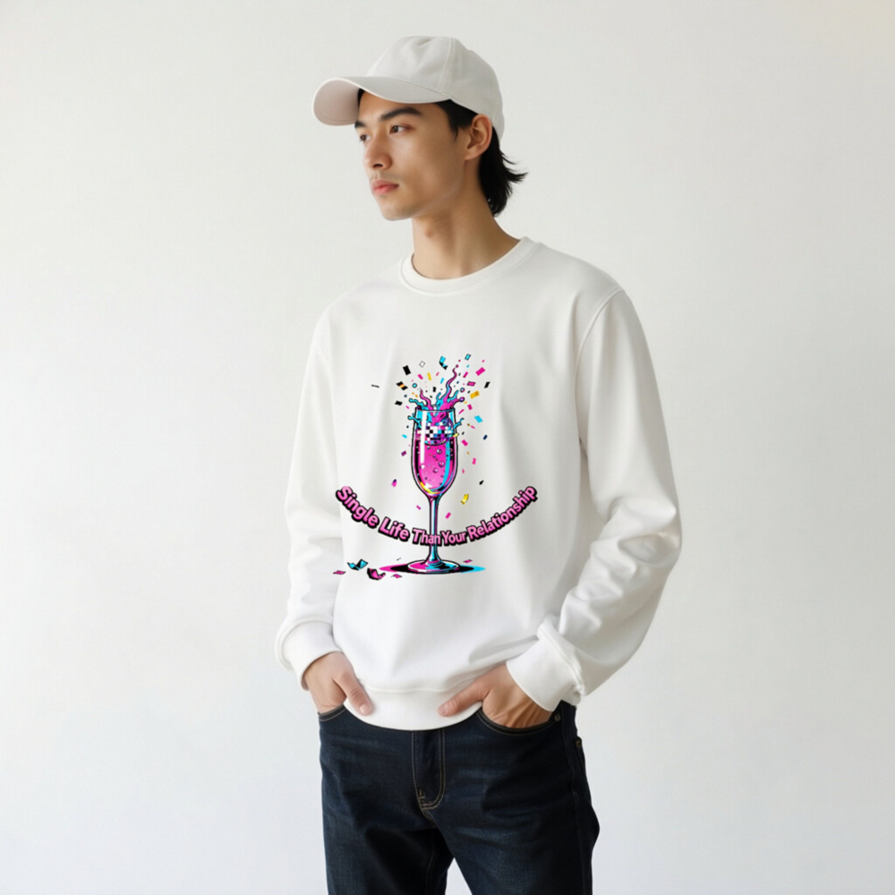 Unisex Organic Sweatshirt | Single Life Than Your Relationship Graphic - Image 11