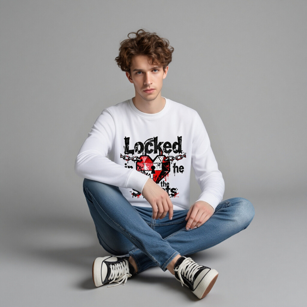 Unisex Organic Sweatshirt | Locked in the Streets Heart & Chain Design - Image 4