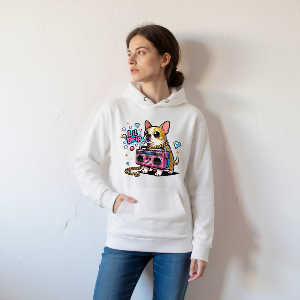 Unisex Lil Drip Dog Boombox Hoodie - Premium Pullover Sweatshirt - Image 6