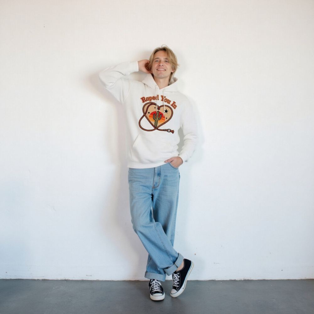 Roped You In Cactus Sunset Hoodie | Unisex Premium Pullover - Image 8
