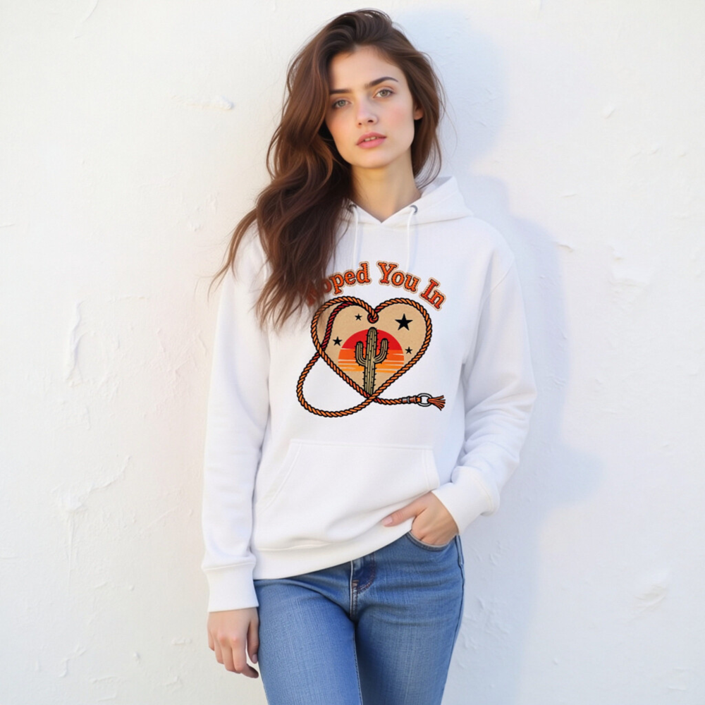 Roped You In Cactus Sunset Hoodie | Unisex Premium Pullover - Image 9