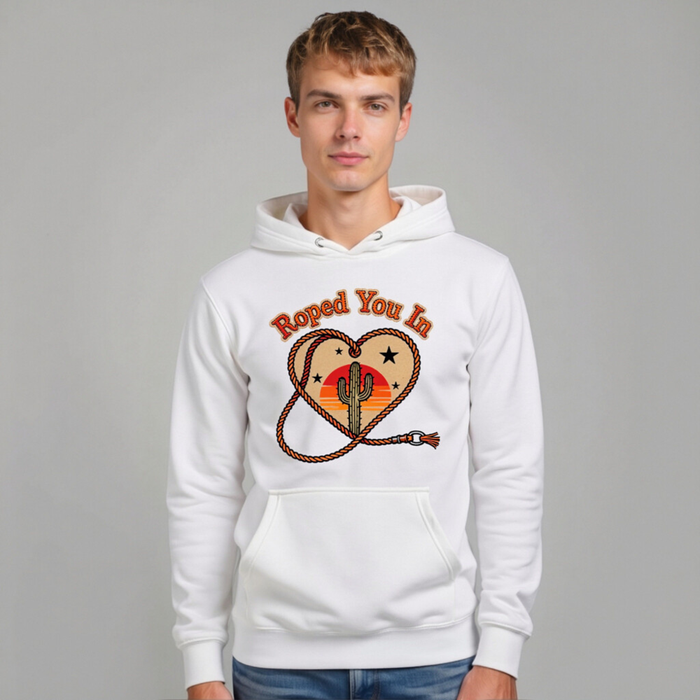 Roped You In Cactus Sunset Hoodie | Unisex Premium Pullover - Image 10