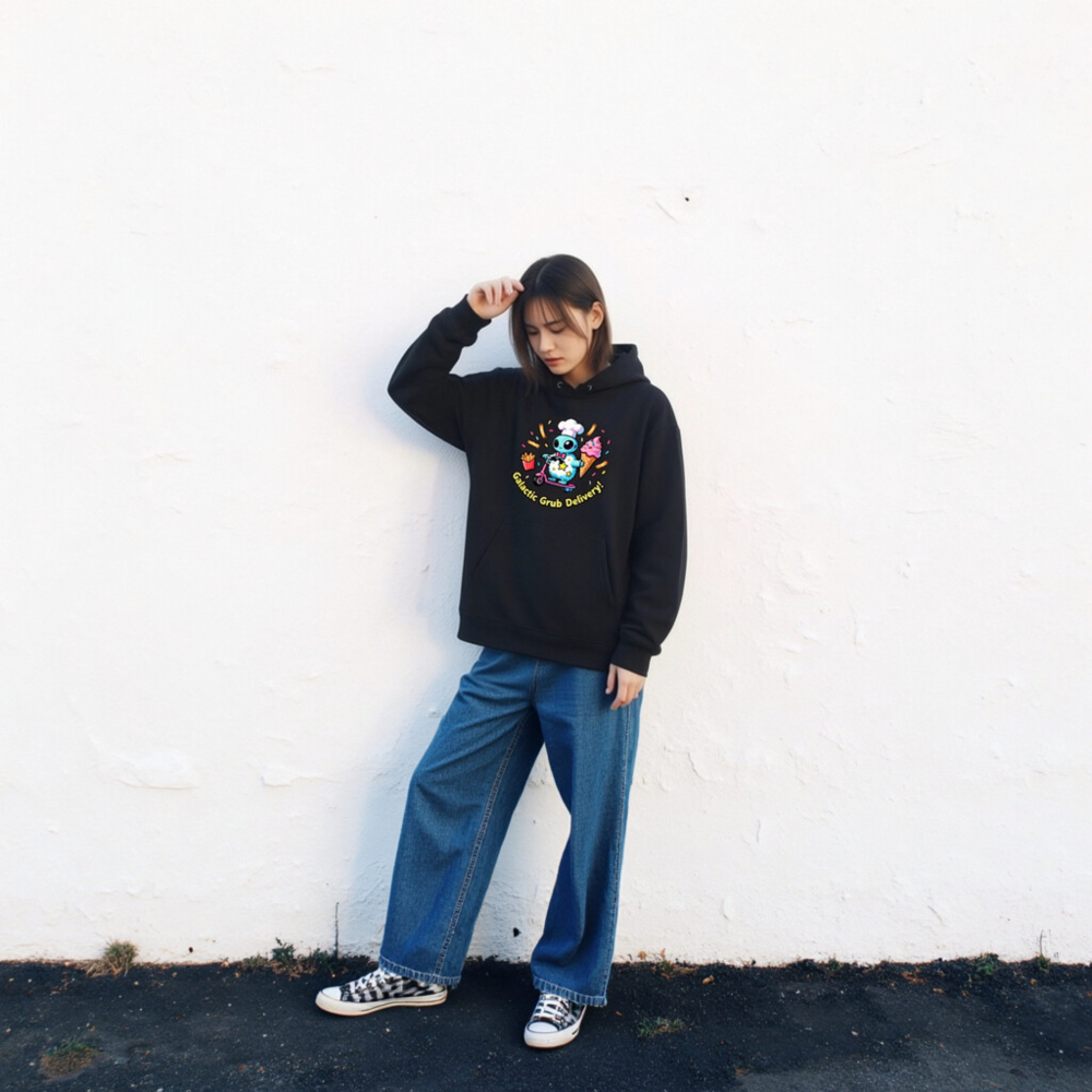 Galactic Grub Delivery! Eco Hoodie - Unisex Essential, Soft & Sustainable - Image 2