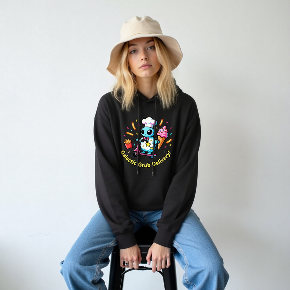 Galactic Grub Delivery! Eco Hoodie - Unisex Essential, Soft & Sustainable - Image 5