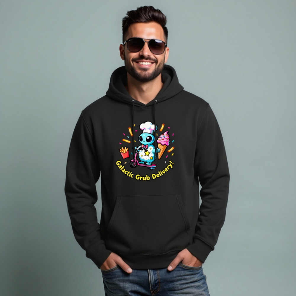 Galactic Grub Delivery! Eco Hoodie - Unisex Essential, Soft & Sustainable - Image 7