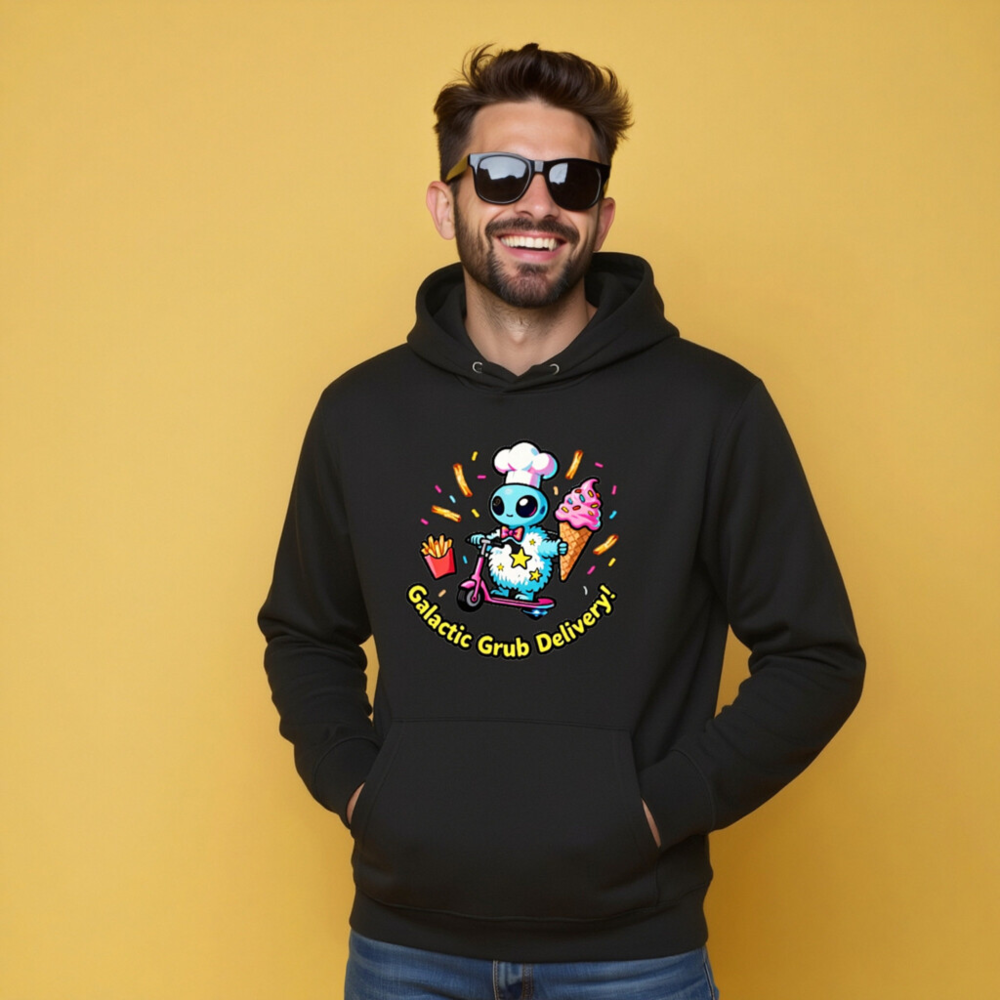 Galactic Grub Delivery! Eco Hoodie - Unisex Essential, Soft & Sustainable - Image 10