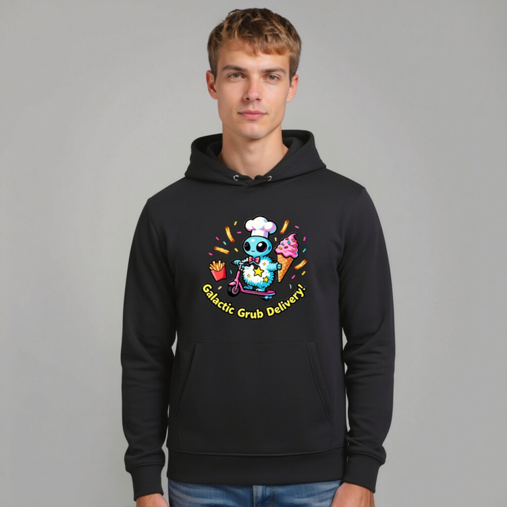 Galactic Grub Delivery! Eco Hoodie - Unisex Essential, Soft & Sustainable - Image 11