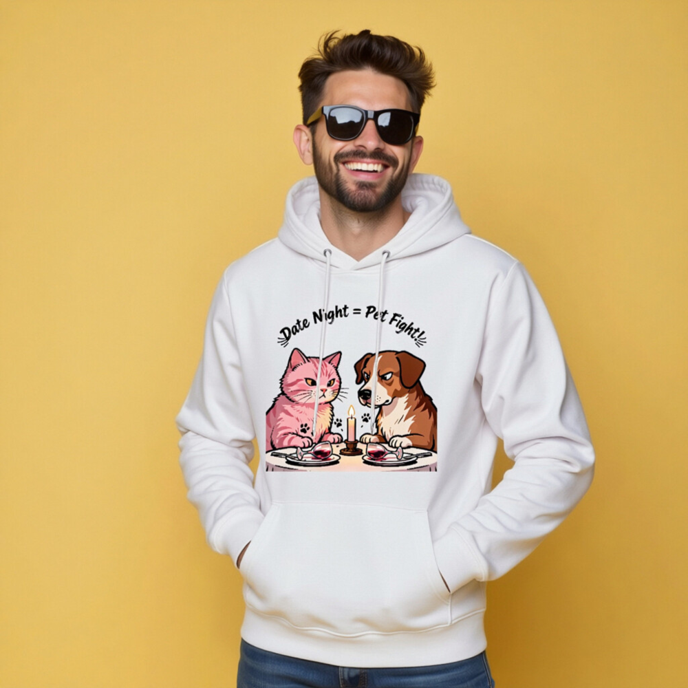 Unisex Eco Hoodie - Pet Fight Date Night Graphic Sweatshirt - Image 7