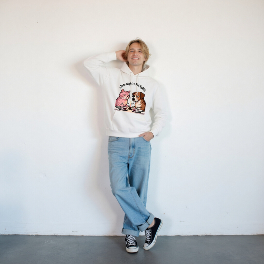 Unisex Eco Hoodie - Pet Fight Date Night Graphic Sweatshirt - Image 8