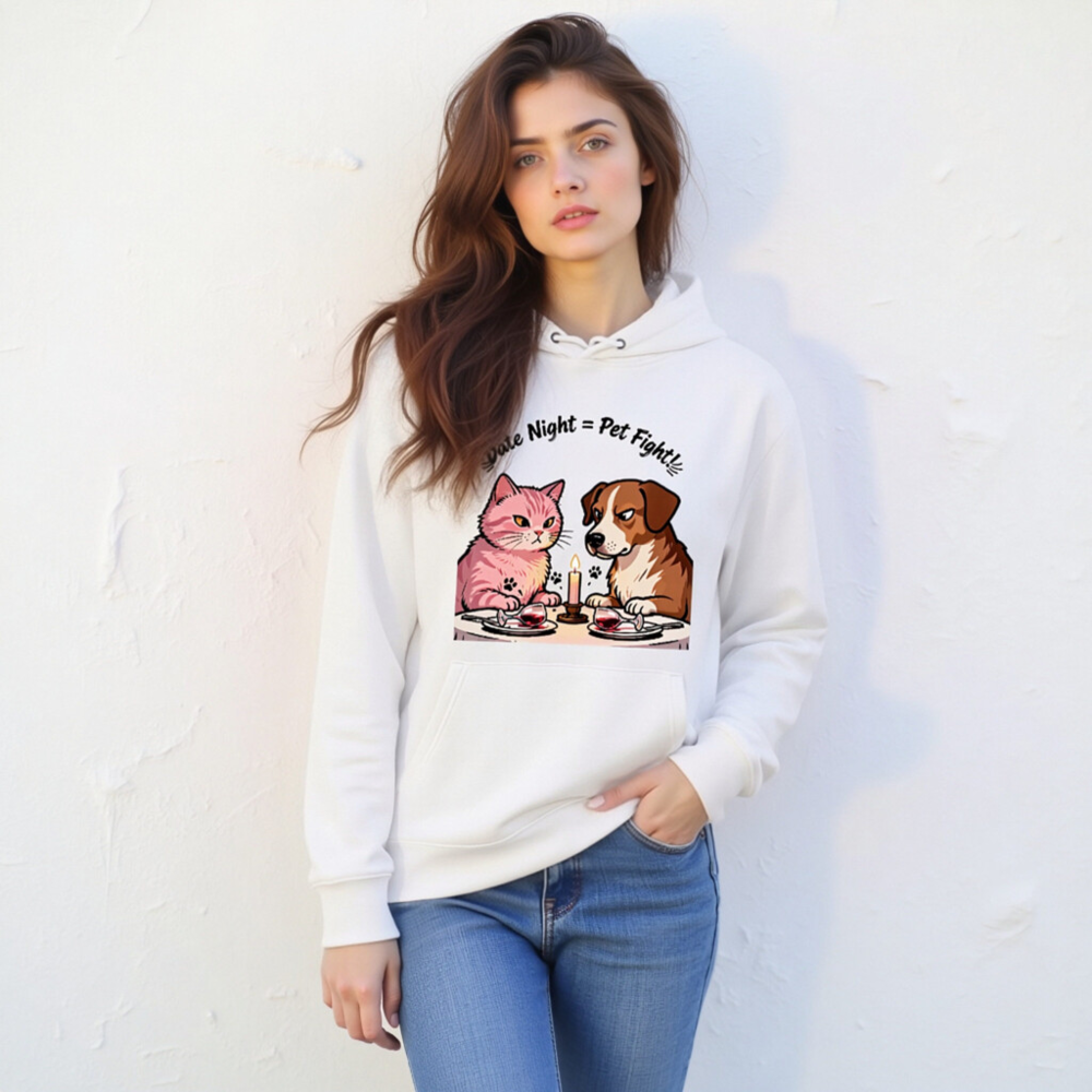 Unisex Eco Hoodie - Pet Fight Date Night Graphic Sweatshirt - Image 9